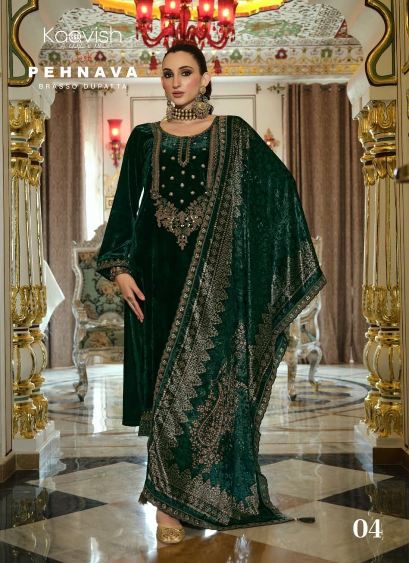 Pehnava By Kaavish Velvet Beads Salwar Kameez 